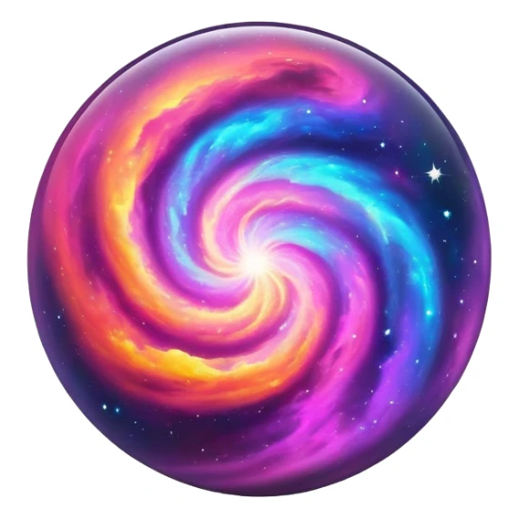 galaxy nebula orb, glowing, vibrant colors sticker
