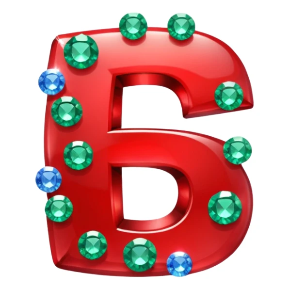 A paid subscription icon featuring red emeralds and gems with the number 5 on it. sticker