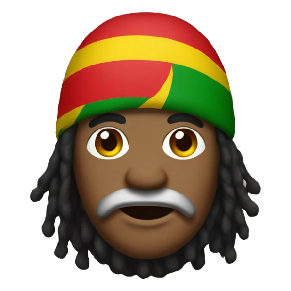 Jamaican emoji wearing a Rasta tam sticker
