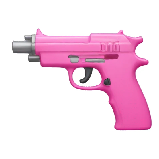 pink gun with heart on it sticker