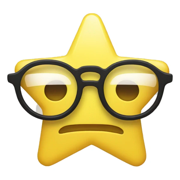 yellow glasses with glasses in the shape of a pentagonal star sticker