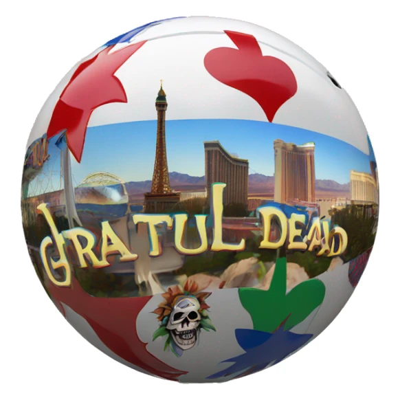 las vegas sphere with Grateful dead symbol sticker