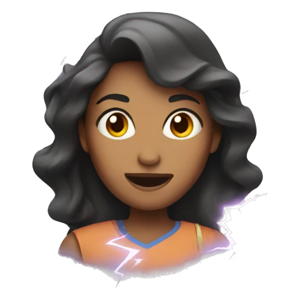 woman with lightning power sticker