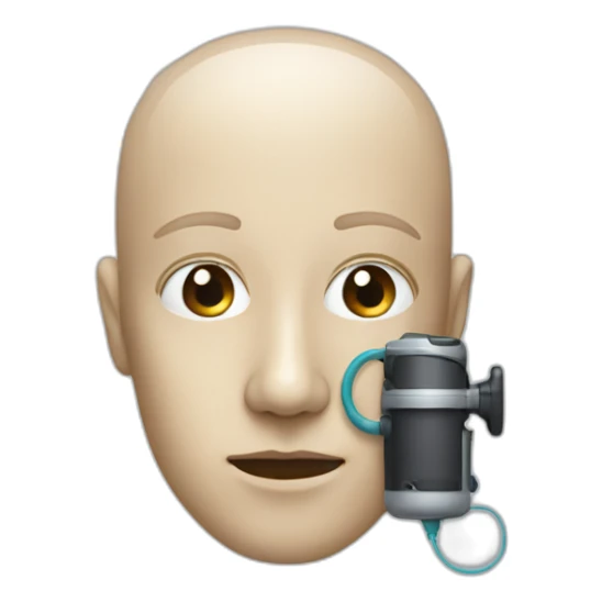 face with a device at the side of the nose sticker