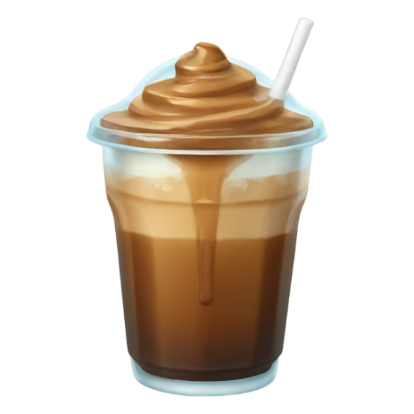 Caramel iced coffee in a clear cup  sticker