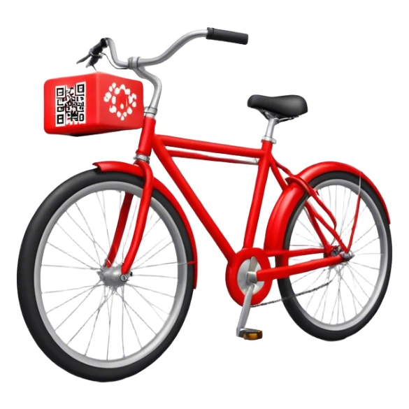 QR code on a red bike  - show the qr kode on the bike sticker