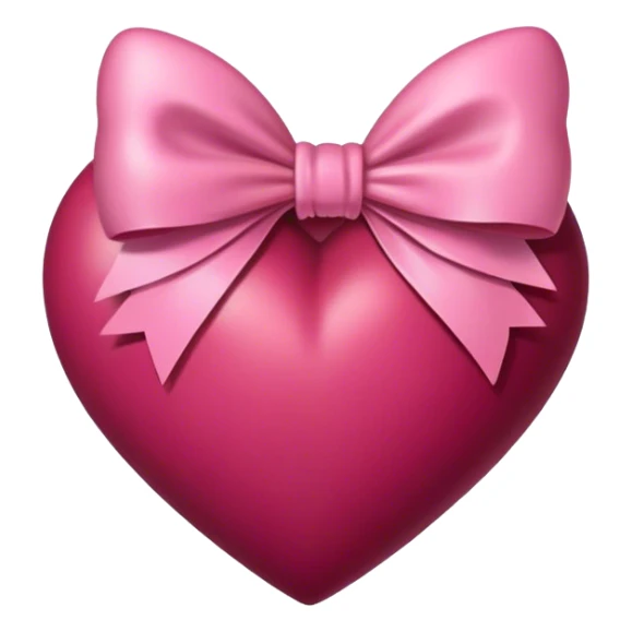 Burgundy heart with a pink bow in the middle sticker