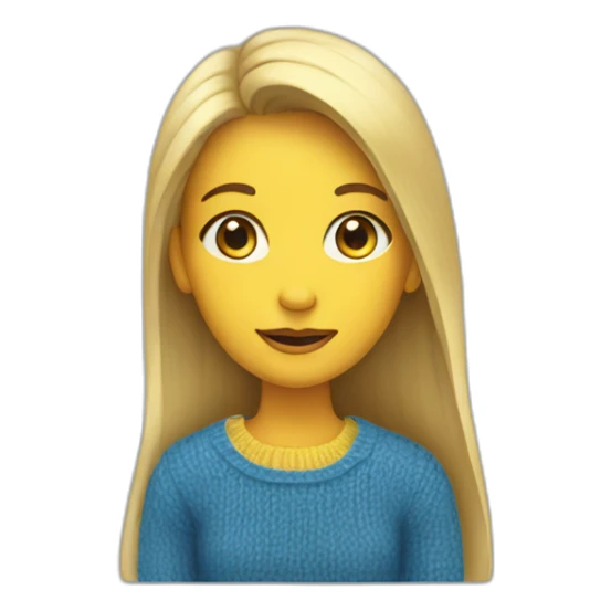 Girl in blue and yellow sweater sticker