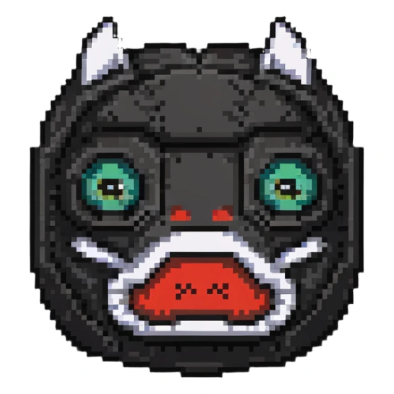 sackface with patches, buttons for eyes, and detailed zipper mouth sticker