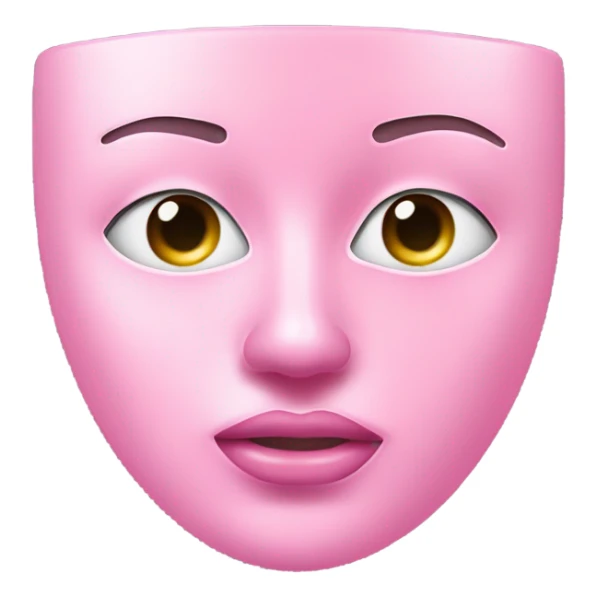 Moisturizing hydrogel face mask pink with slits for eyes, lips and nose  sticker