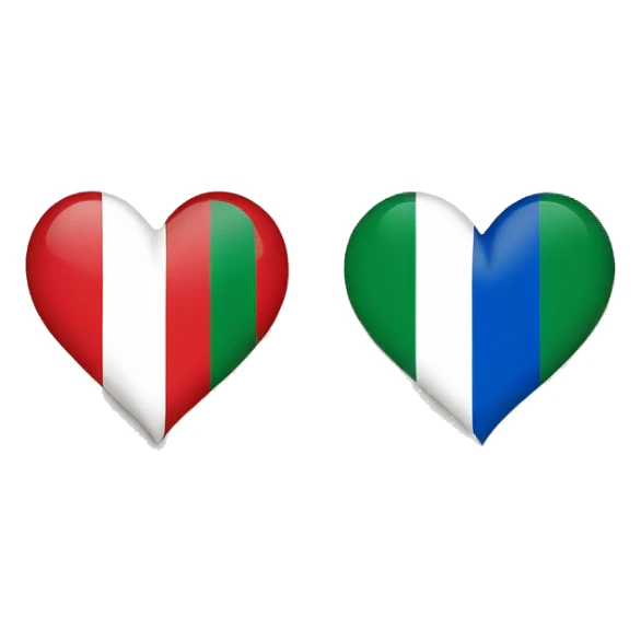 Russian and Italian flag in a heart sticker