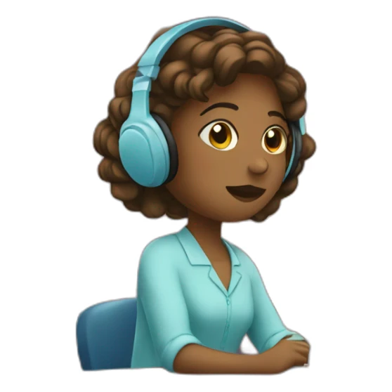 work-at-desk-night-background-and-headphones sticker