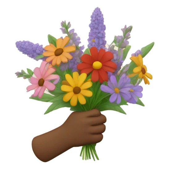Fist holding bouquet of wildflowers sticker