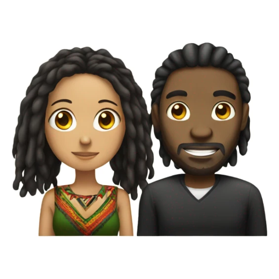 Black guy with dreads and Mexican girl sticker