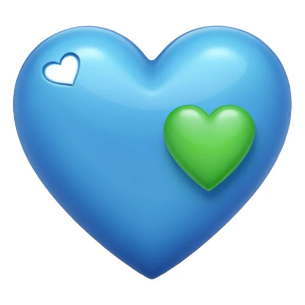 Blue and green heart sticker