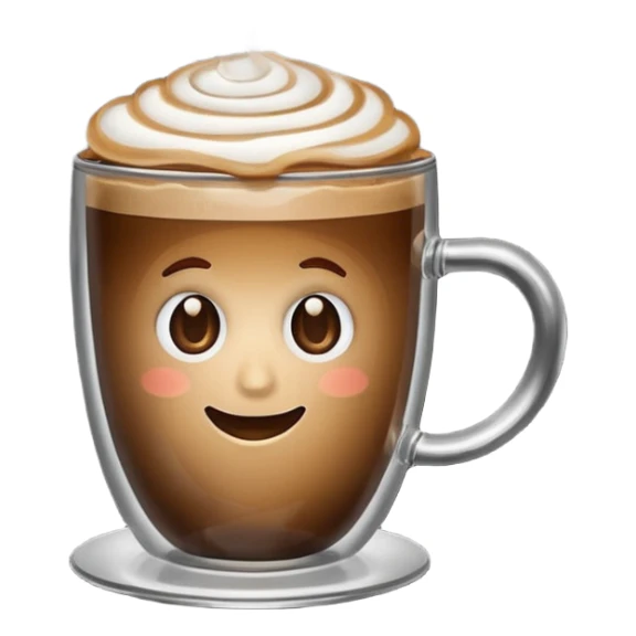hot coffee in glass without a smile sticker