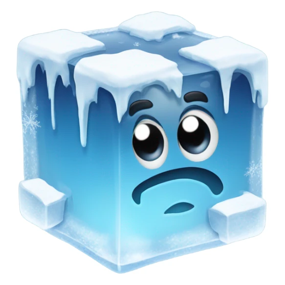 Alabama state as an ice cube in the snow sticker