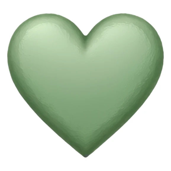 sage green heart, hand drawn, sketched sticker