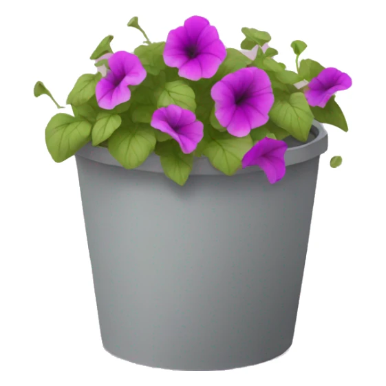 a pot of petunias falling to the ground sticker