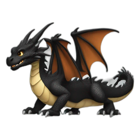 Dragon in black sticker