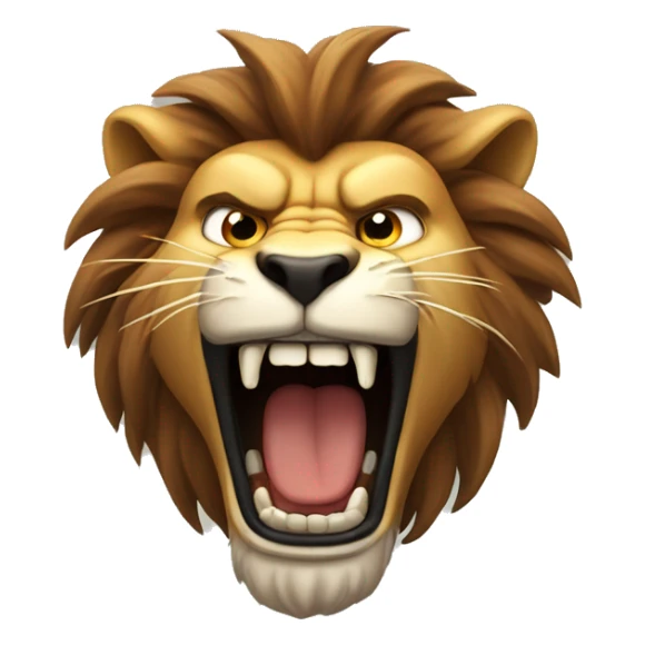 Very serious and Angry lion roars wriggling his head sticker