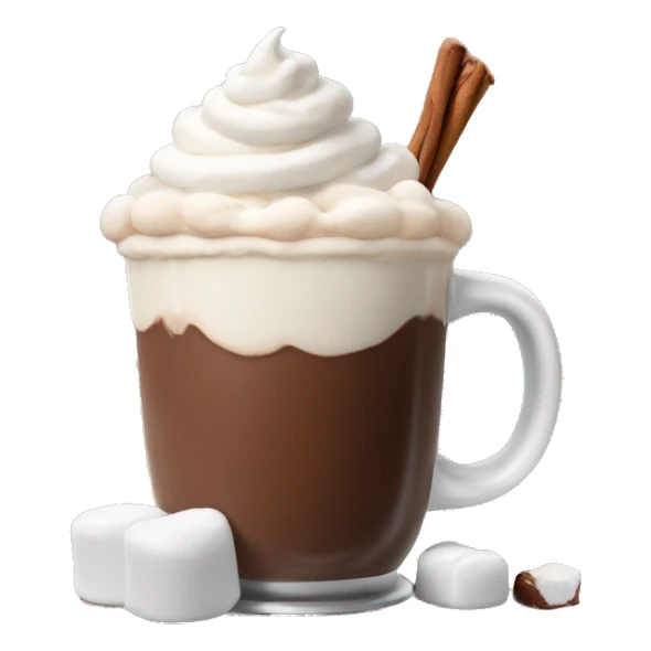 hot chocolate with whipped cream and marshmallows  sticker