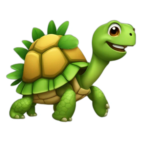 Tortue qui crache un palmier  sticker