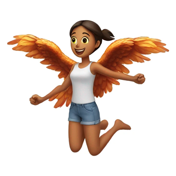 a girl flying with two bbq chicken wings on her back sticker