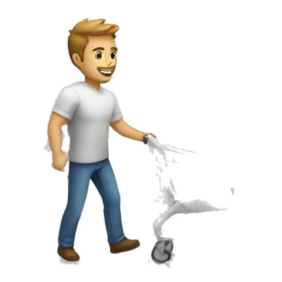 white man is going with product cart sticker