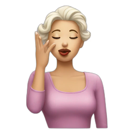 a women blowing a kiss sticker