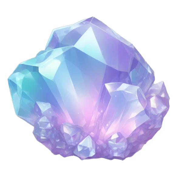 Sparkly glossy Pastel iridescent glass crystal cluster sticker
