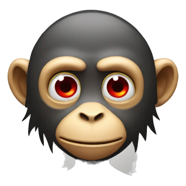 A high monkey red eyes slightly sleey smiling  eyes half shut very tired sticker