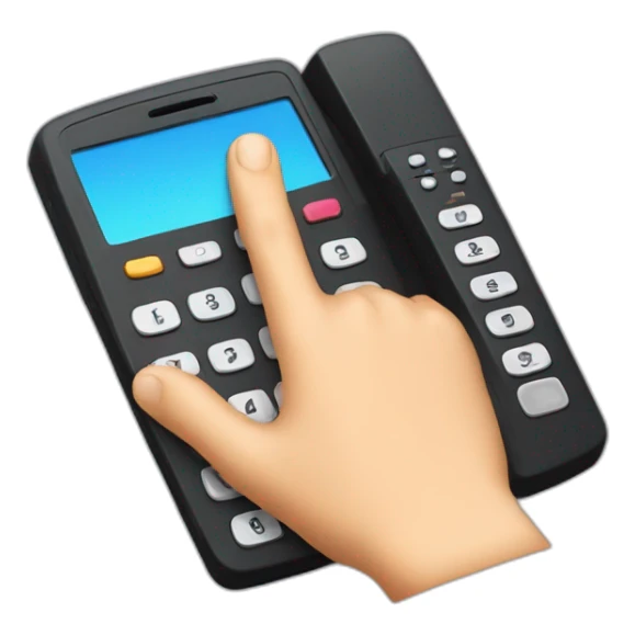 Telefono motorola con numeros en la mano sticker