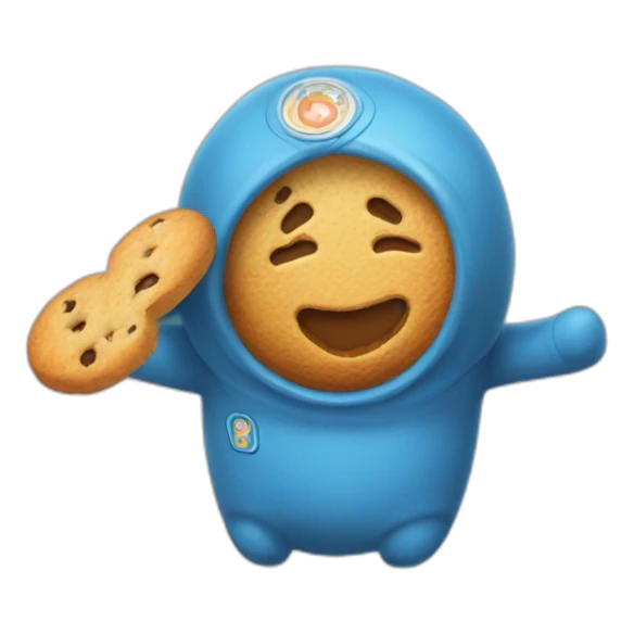 Un chamalot fait un hug à un biscuit sticker