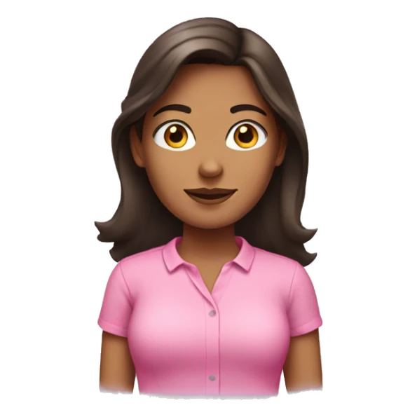 Brunette girl with pink shirt  sticker