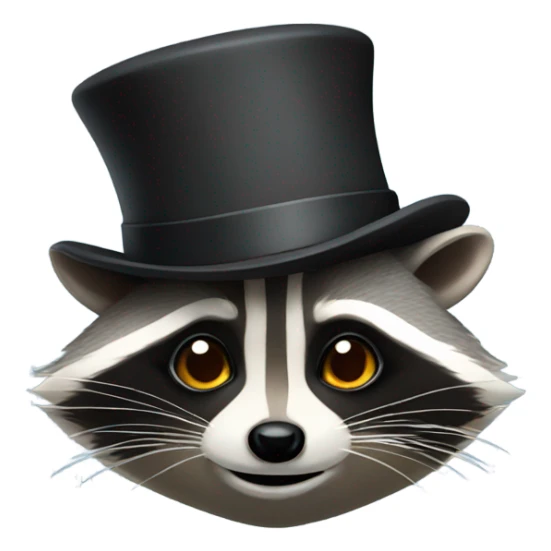 Raccoon with a top hat sticker