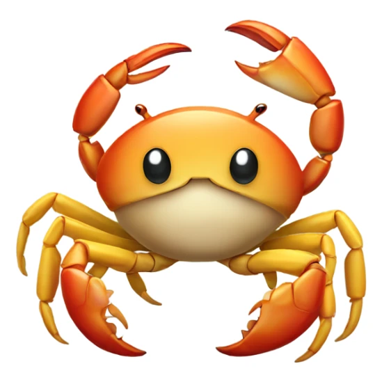 Crab holding a banana between its claws sticker