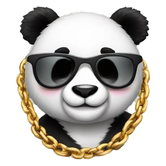 Panda with chain necklace and sun glasses  sticker