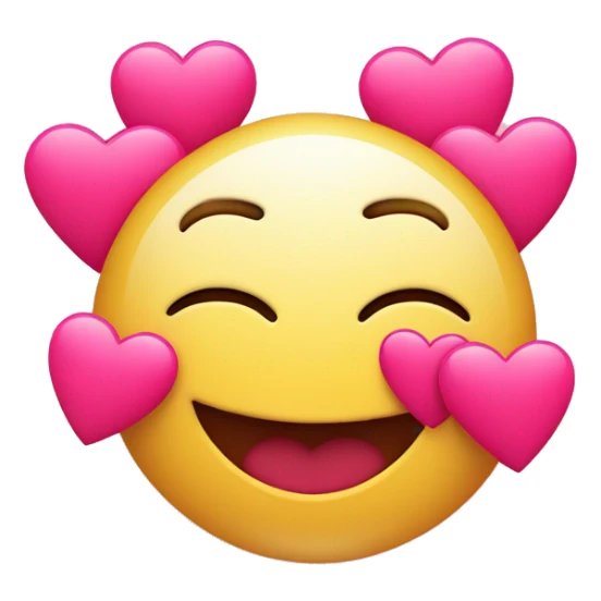 The blushing smiley with three hearts around it but the hearts are pink sticker