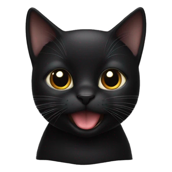A silly black cat with his tongue barely sticking out￼ sticker