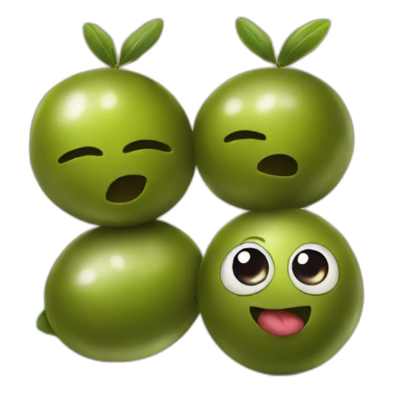 stack of two olives but one is feeling weird sticker