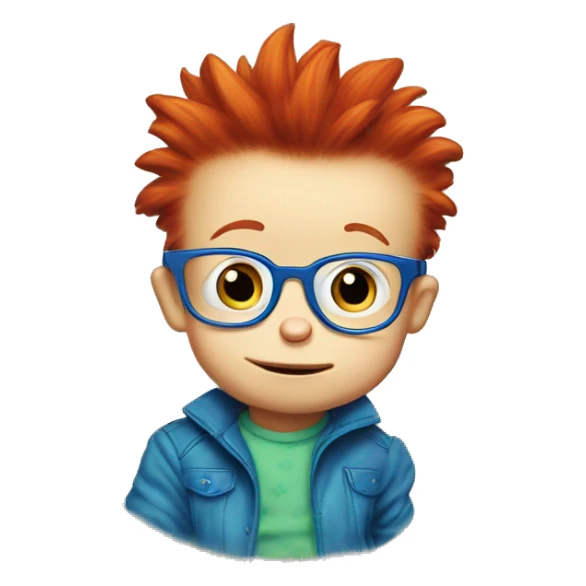 rugrats spike Redhead baby with blue glasses sticker