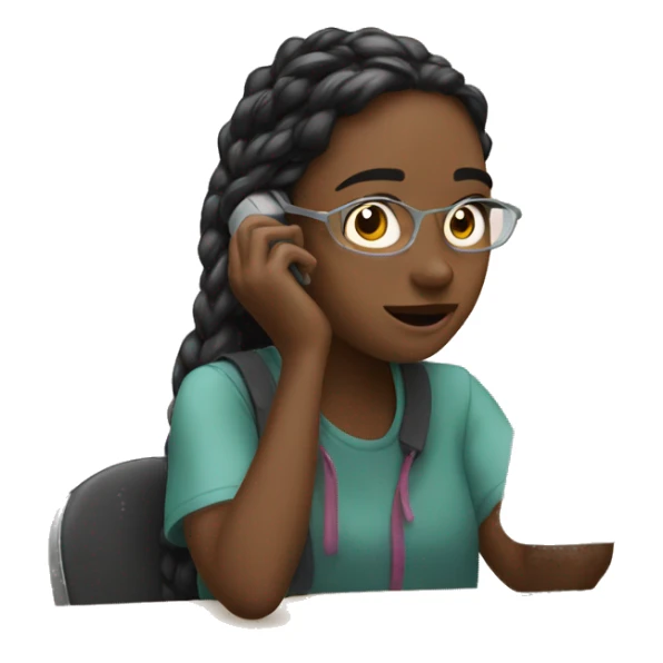 Girl watching on stream with phone sticker