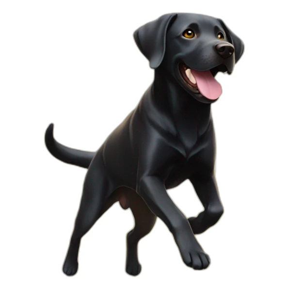 A black Labrador is running and the sun is shining brightly behind him sticker