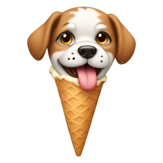 A dog eating an cream cone sticker