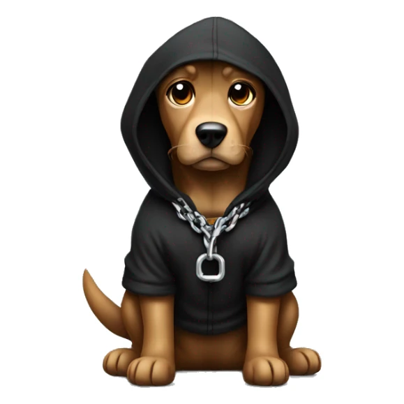 Dog with a chain and black hoodie sticker
