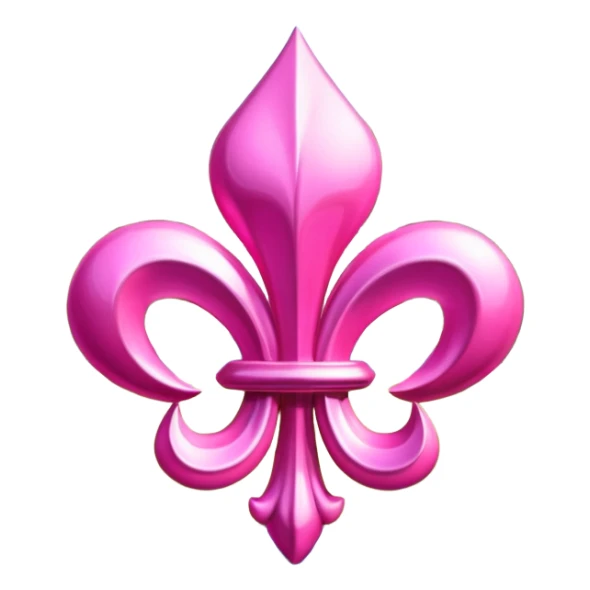 Jeff Koons style pink fleur de lis sculpture in a garden landscape  sticker