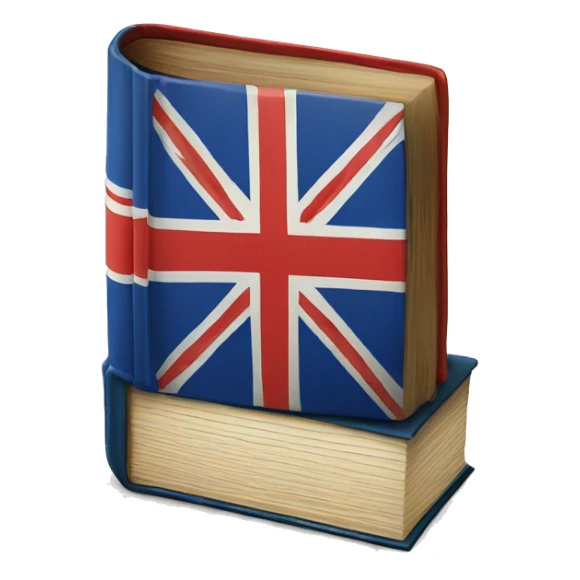book with English flag sticker