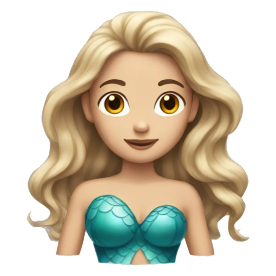 Mermaid with brown hair and blonde streaks  sticker