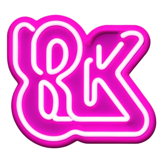 Pink neon sign with the word Kvitka sticker